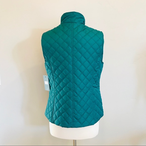 BLACK RIVET Quilted Puffer Vest in Evergreen - Picture 8 of 8